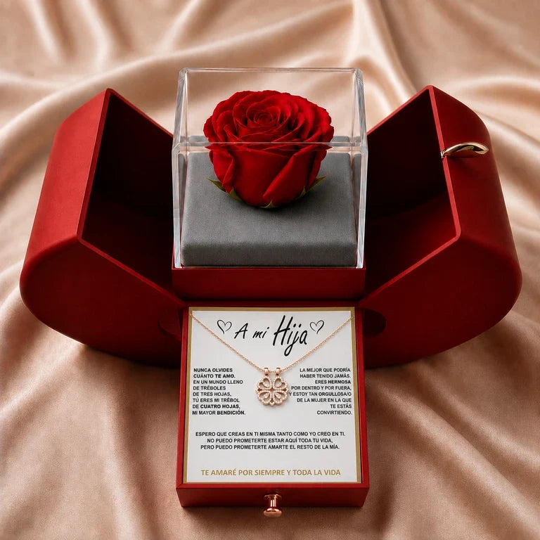 Amore — Rosa Eterna y Collar "A Mi Hija"